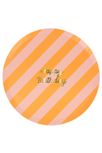 Load image into Gallery viewer, Stripe Happy Birthday Party Plates by Meri Meri

