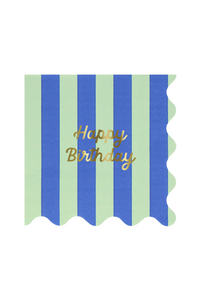 Stripe Happy Birthday Party Napkin by Meri Meri