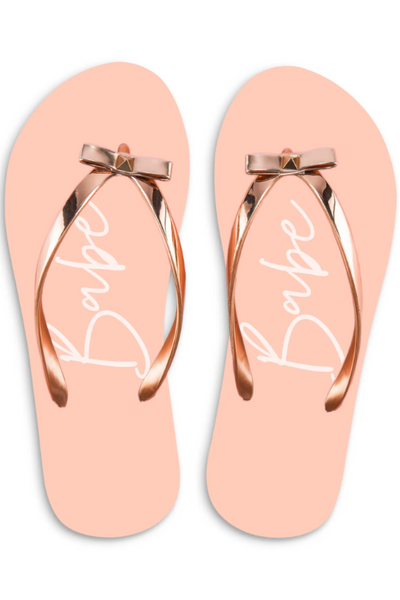 "Babe" Blush Pink Flip Flops