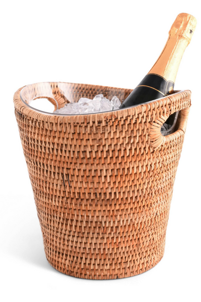 Vagabond House Hand Woven Rattan Champagne Bucket for Sophie & Coulson