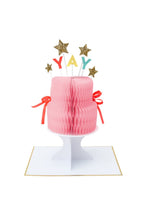 Load image into Gallery viewer, Yay! Cake Stand-Up Card by Meri Meri
