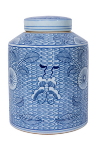 Blue & White Butterfly Leaf Tea Jar