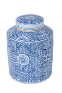 Blue & White Butterfly Leaf Tea Jar