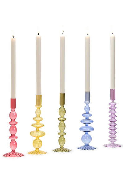 Hand-Blown Glass Candle Holders