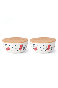 Kate Spade New York Vintage Cherry Dot 2-Piece Round Storage Set