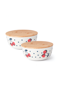 Kate Spade New York Vintage Cherry Dot 2-Piece Round Storage Set