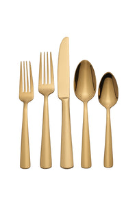 Aptitude Gold 20 Piece Everyday Flatware Set For Jaylee & Caelan