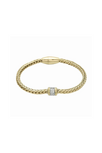Load image into Gallery viewer, Woven Cable Bracelet with CZ
