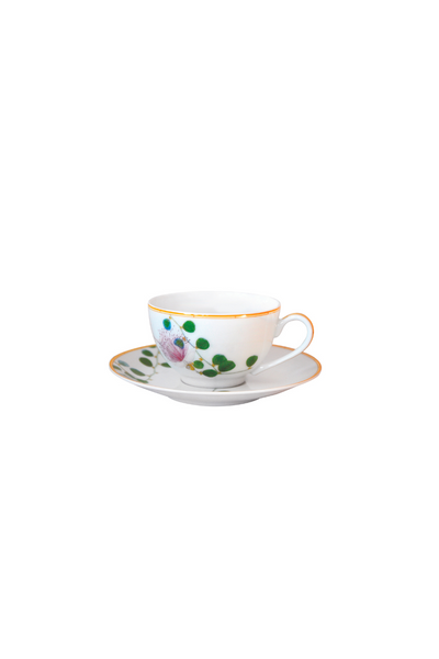 Bernardaud Jardin Indien Cup & Saucer For Madeline & Adam