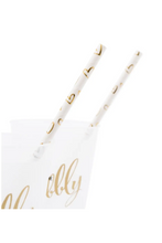 Load image into Gallery viewer, Gold Foil Hearts Paper Drinking Straws
