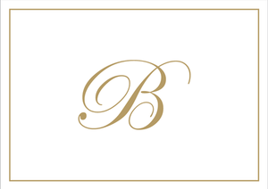 Gold Embossed Initial Note Cards