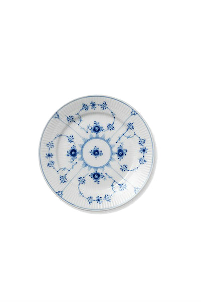 royal copenhagen salad plate, salad plate, fluted salad plate, blue and white salad plate