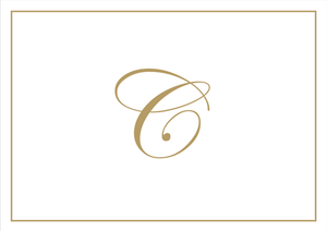 Gold Embossed Initial Note Cards