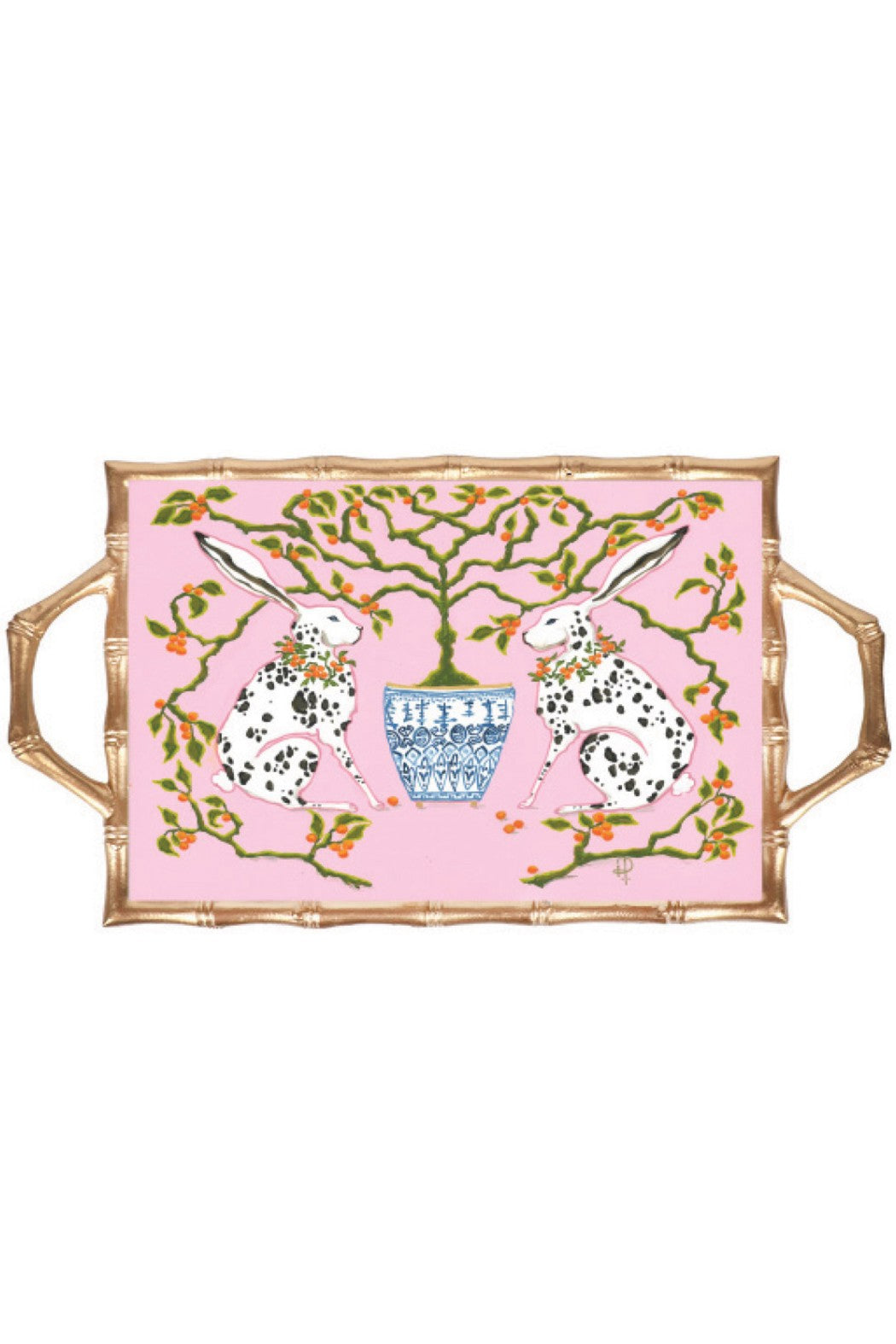 Paige Gemmel's Bunnies Enamel Chang Mai Tray