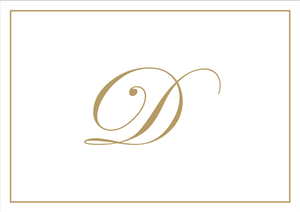 Gold Embossed Initial Note Cards