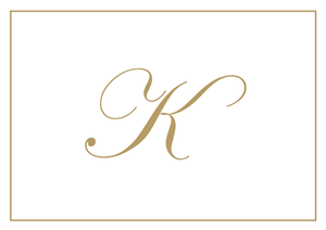 Gold Embossed Initial Note Cards