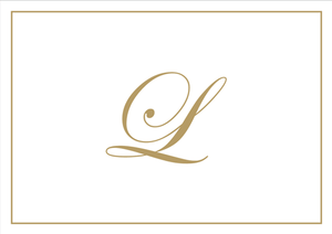 Gold Embossed Initial Note Cards