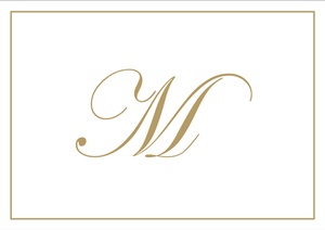Gold Embossed Initial Note Cards