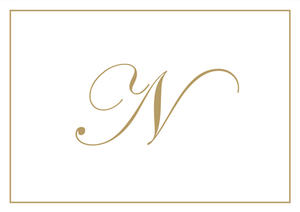Gold Embossed Initial Note Cards