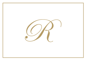 Gold Embossed Initial Note Cards