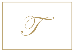 Gold Embossed Initial Note Cards