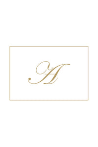 Gold Embossed Initial Note Cards