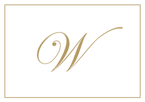 Gold Embossed Initial Note Cards