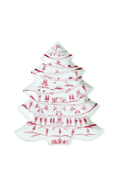 Juliska Country Estate Winter Frolic Ruby Tree Platter 12 Days of Christmas