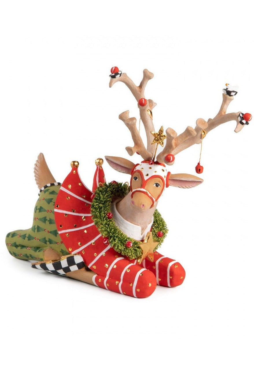 Patience Brewster by MacKenzie-Childs Dash Away Sitting Prancer Reindeer Figure