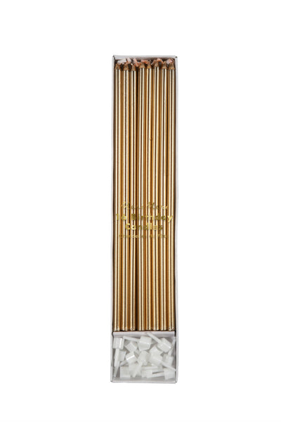 Long Gold Candles by Meri Meri