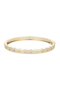 Gold Bangle with Crystals