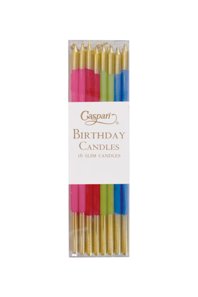 Slim Birthday Candles in Mixed Brights