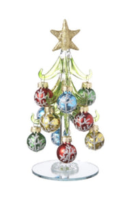 Glass Christmas Trees with Ornaments