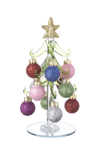 Glass Christmas Trees with Ornaments