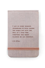 Load image into Gallery viewer, &quot;Change the World...&quot; E.B. White Fabric Notebook
