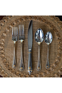 Juliska Berry & Thread Polished/Gold Stainless Steel 5pc Place Setting
