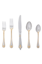 Load image into Gallery viewer, Juliska Berry &amp; Thread Polished/Gold Stainless Steel 5pc Place Setting
