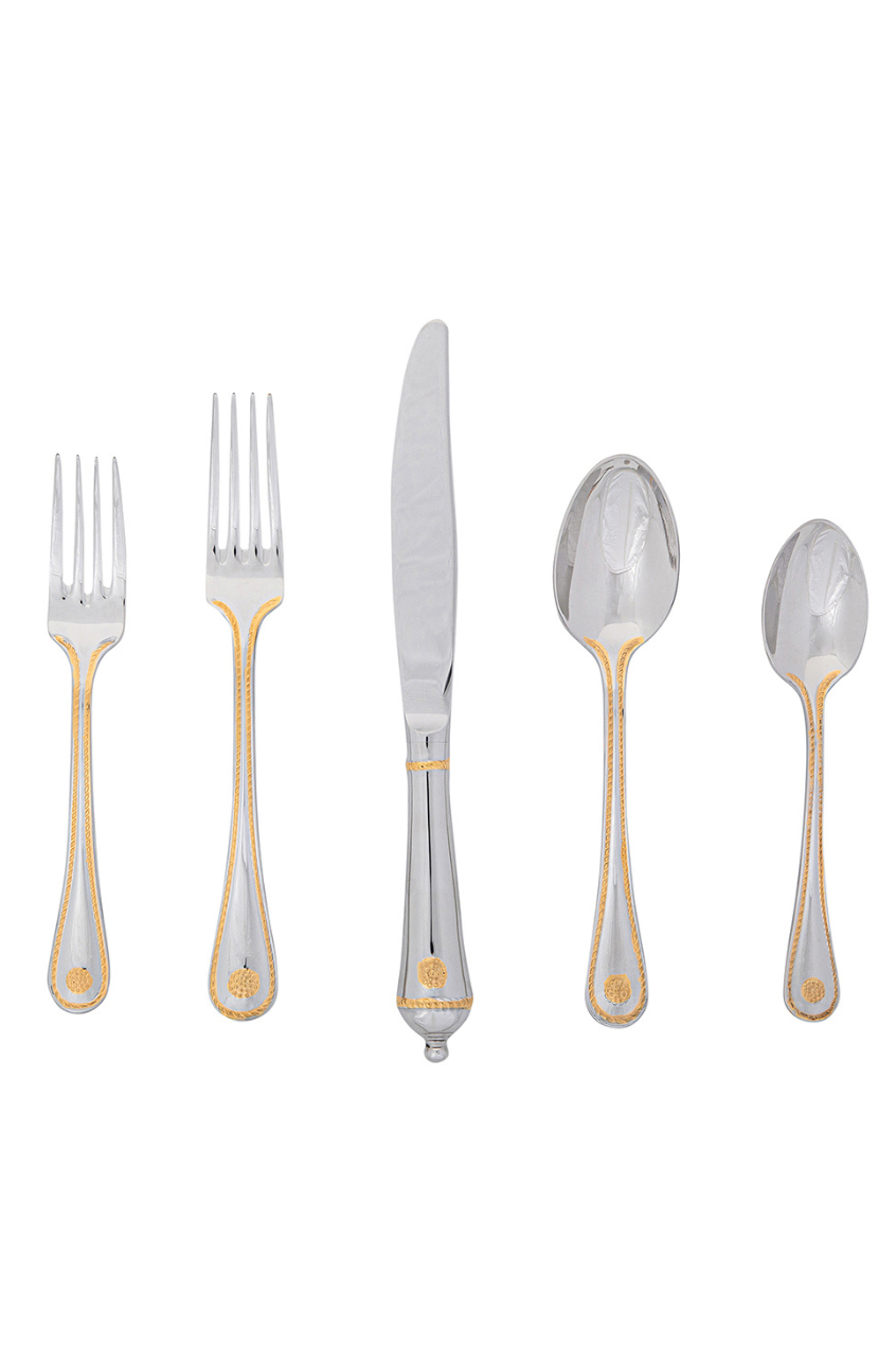 Juliska Berry & Thread Polished/Gold Stainless Steel 5pc Place Setting