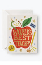 Load image into Gallery viewer, Rifle Paper Co. &quot;World&#39;s Best Teacher&quot; Card
