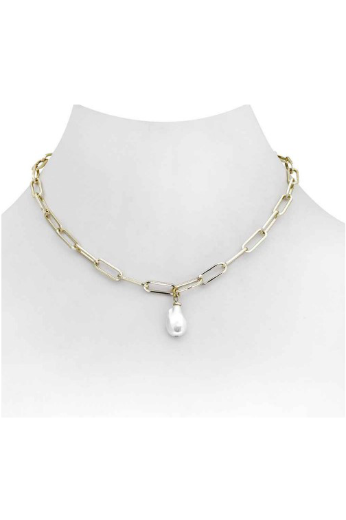 Paperclip Toggle Clasp Pendant Necklace
