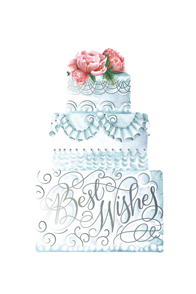 Best Wishes Cake Grand Flat Note Card